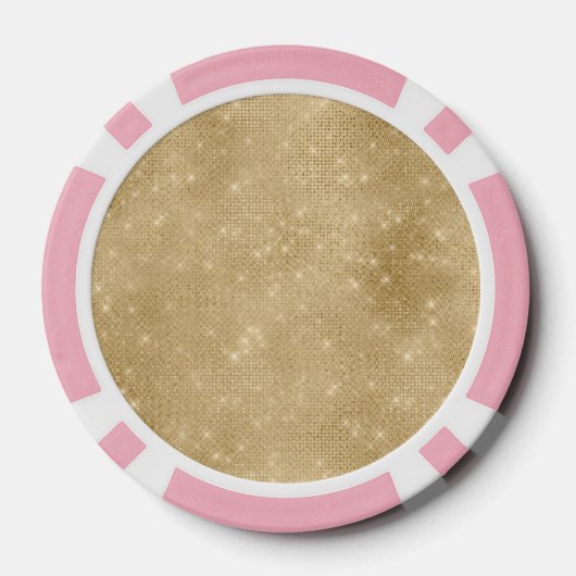 Gold Glam Sparkle Monogram Poker Chips (Achterkant)