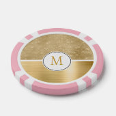 Gold Glam Sparkle Monogram Poker Chips (Enkel)