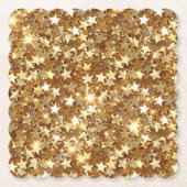 Gold Glam Sparkle Stars Kartonnen Onderzetters (Voorkant)