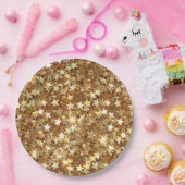 Gold Glam Sparkle Stars Papieren Bordje (Feest)