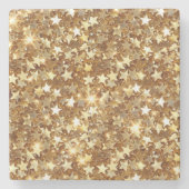 Gold Glam Sparkle Stars Stenen Onderzetter (Voorkant)