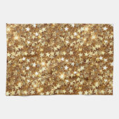 Gold Glam Sparkle Stars Theedoek (Horizontaal)