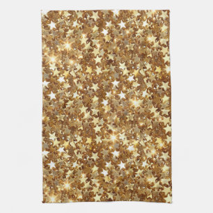 Gold Glam Sparkle Stars Theedoek