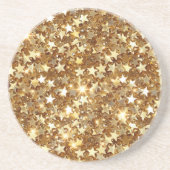 Gold Glam Sparkle Stars Zandsteen Onderzetter (Voorkant)