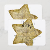 Gold Glam Star RSVP Kaartje (Voorkant / Achterkant)