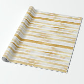 Gold Glam Stripes Verjaardag Cadeaupapier (Uitgerold)