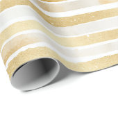 Gold Glam Stripes Verjaardag Cadeaupapier (Rol Hoek)