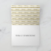 Gold Glam Stripes vrolijk en helder Feestdagen Kaart (Binnen)
