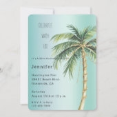 Gold Glam Tropical Palm Tree Verjaardag Kaart (Voorkant)