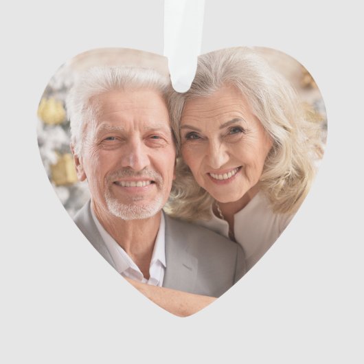Gold Glam Vrolijk Kerstpaar Foto Ornament (achterkant)
