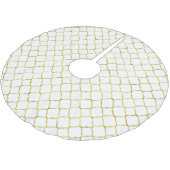 Gold Glam White Quatrefoil Kerstmis Kerstboom Rok (Gekanteld)