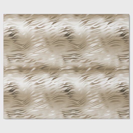 Gold Glam Zebra Animal Print Cadeaupapier (Vlak)
