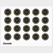 Gold Glam & zwarte ringen (elke kleur) Moderne Gla Ronde Sticker (Vel)