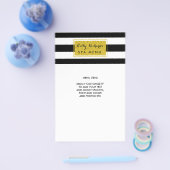 Gold Glamor Black White Stripes Salon Menu (Enkel)