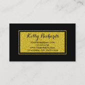 Gold Glamor Black White Stripes Visitekaartje (Achterkant)