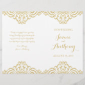 Gold Glamor Elegance Fold Wedding Program (Voorkant)