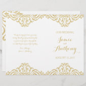 Gold  Glamor Elegance Fold Wedding Program (Voorkant / Achterkant)