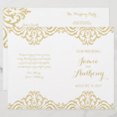 Gold  Glamor Elegance Wedding Program (Voorkant / Achterkant)