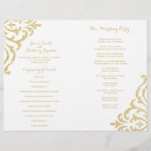 Gold  Glamor Elegance Wedding Program (Achterkant)