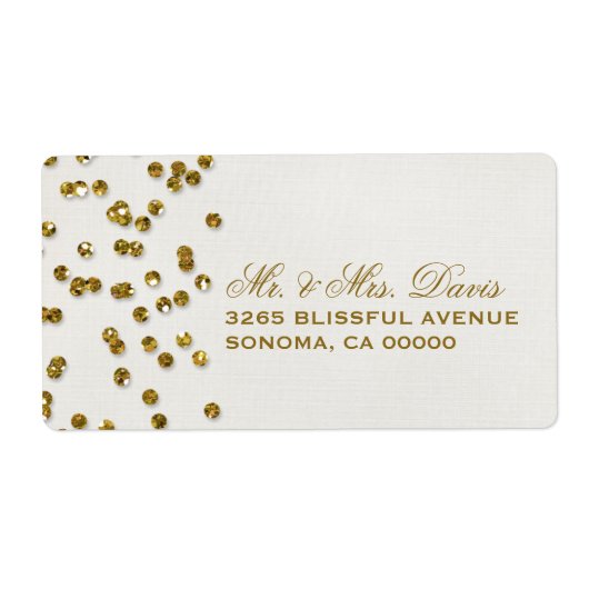 Gold Glamor Glitter Confetti Labels (Voorkant)