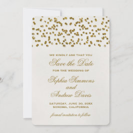 Gold Glamor Glitter Confetti Save the Date