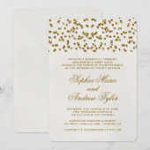 Gold Glamor Glitter Confetti Wedding Kaart (Voorkant / Achterkant)