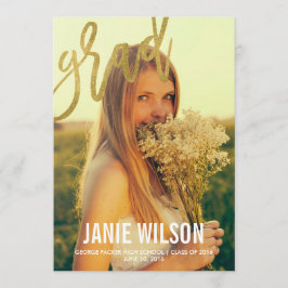 Gold Glamor Modern Script Afstuderen kondiging Aankondiging