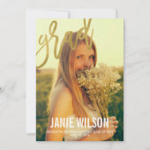 Gold Glamor Modern Script Afstuderen kondiging Aankondiging (Voorkant)