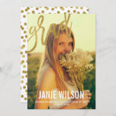 Gold Glamor Modern Script Afstuderen kondiging Aankondiging (Voorkant / Achterkant)