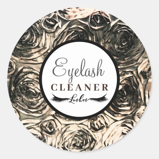 Gold Glamor Rozen Beauty Makeup Lash Cleaner Ronde Sticker (Voorkant)