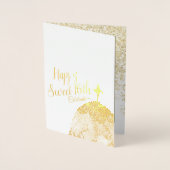 Gold Glamor Spark Drip Sweet 16 Uitnodiging Folie (Voorkant)