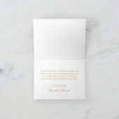 Gold  Glamor Weduwfoto Monogram Bedankkaart (Binnen)
