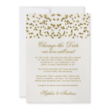 Gold Glamour Glitter Confetti Wijzig de datum