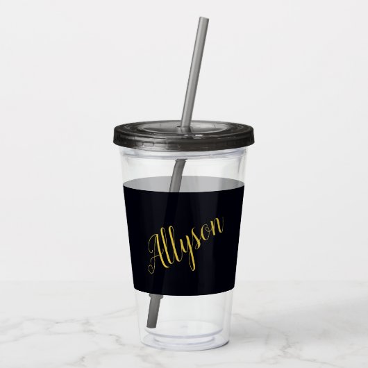 Gold glamour op maat acryl drinkbeker (Achterkant)