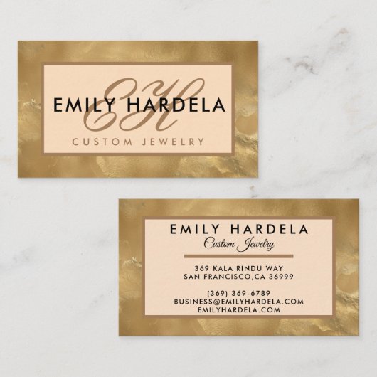 Gold Glass Effect Professional Visitekaartje (Voorkant / Achterkant)