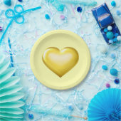 Gold Glass Heart Papieren Bordje (Feest)