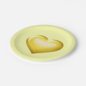 Gold Glass Heart Papieren Bordje (Gekanteld)