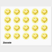 Gold Glass Heart Ronde Sticker (Vel)