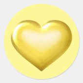 Gold Glass Heart Ronde Sticker (Voorkant)