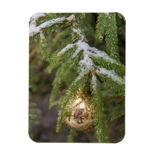 Gold Glass kerstversiering op Evergreen Tree Magneet