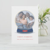 Gold Glimmer Snow Wereldbol Vakantie Kaart (Staand voorkant)