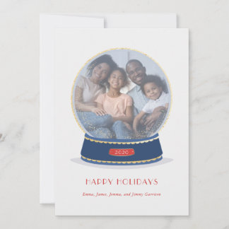 Gold Glimmer Snow Wereldbol Vakantie Kaart