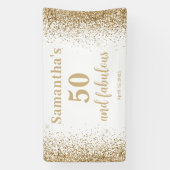 Gold Gliter 50th Birthday Spandoek (Verticaal)