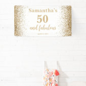 Gold Gliter 50th Birthday Spandoek (Insitu)