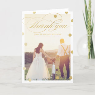 Gold Gliter - Hartelijk dank  Weddenschap Bedankkaart