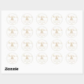 Gold Gliter Princess Girl Baby shower Dank je wel Ronde Sticker (Vel)