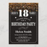 Gold Glitter 18th Birthday Invitation Kaart<br><div class="desc">Gold Glitter 18th Birthday Invitation. Witte Typografie. Achtergrond zwart-wit karton. Volwassen verjaardag. Mannelijke Mannen of vrouwen: Birthday. Kinder jongen of meisje Lady Teen Teenage Bday Invite. 13e 15e 16e 18e 21e 30e 40e 50e 60e 70e 80e 90e 100e. Elke leeftijd. Voor verdere aanpassing, te klikken gelieve de knoop "van de...</div>