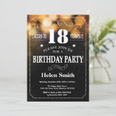 Gold Glitter 18th Birthday Invitation Kaart (Staand voorkant)