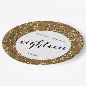 Gold Glitter 18th Birthday Papieren Bordje (Gekanteld)