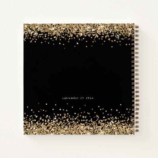 Gold Glitter 2022 Afstuderen Guest Book Black Notitieboek (Achterkant)
